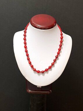Natural Croal Red Color Necklace 18 inches